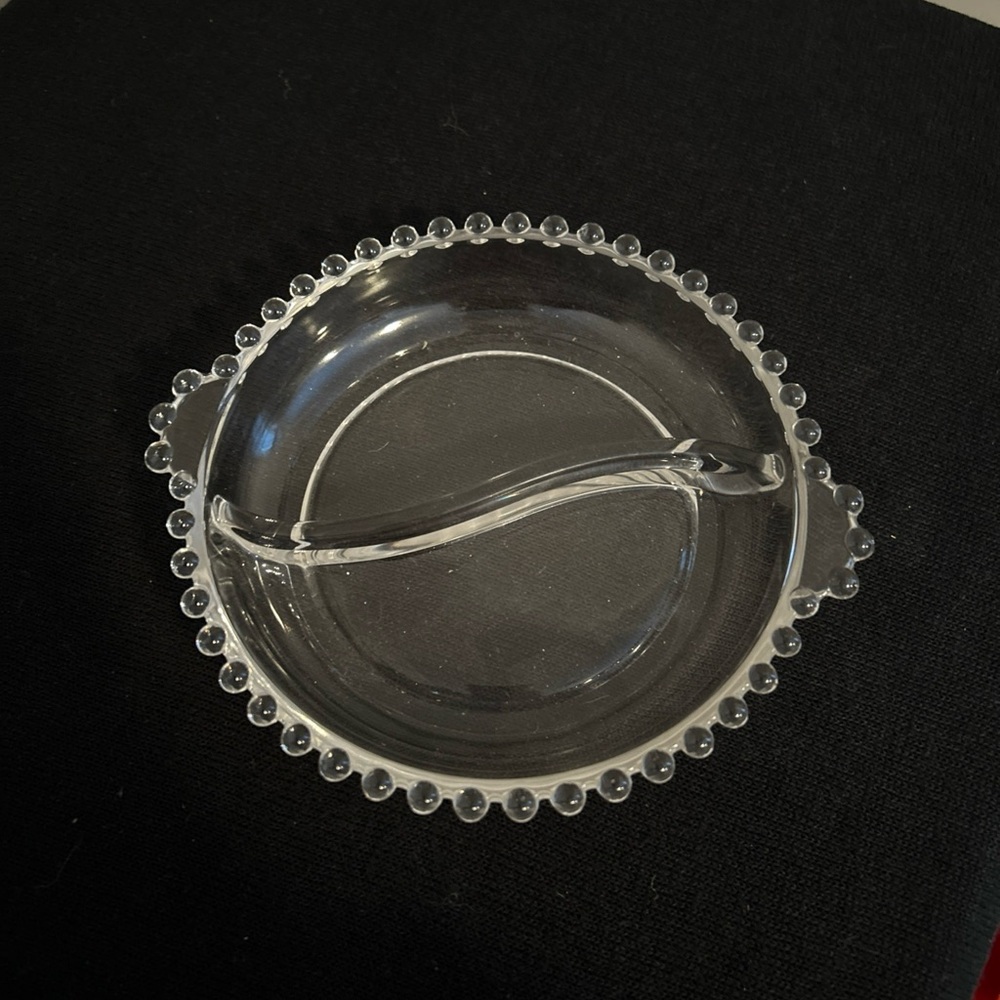 Crystal Clear Glass Divided Dish 6 inch
